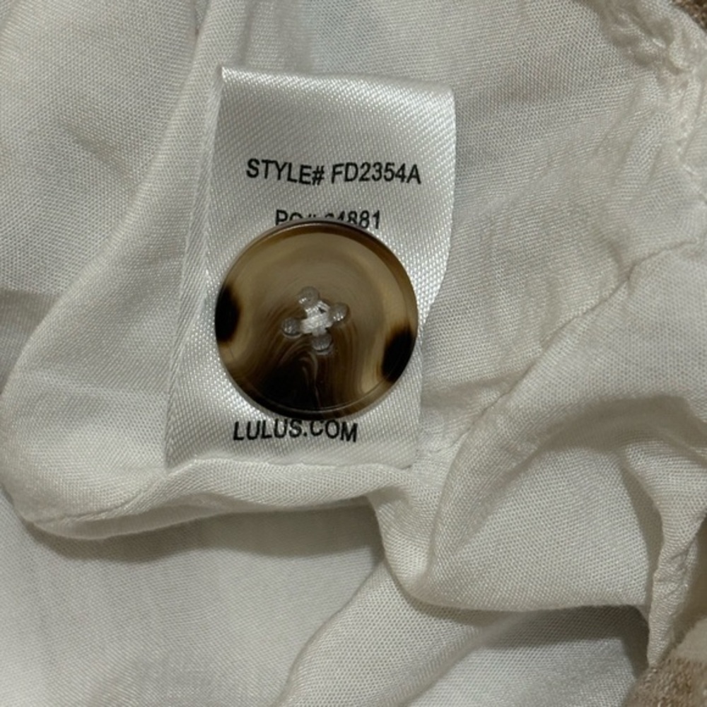 Lulus Striped Linen Blend Mini Dress XS Button Front Summer Beach - Picture 7 of 8